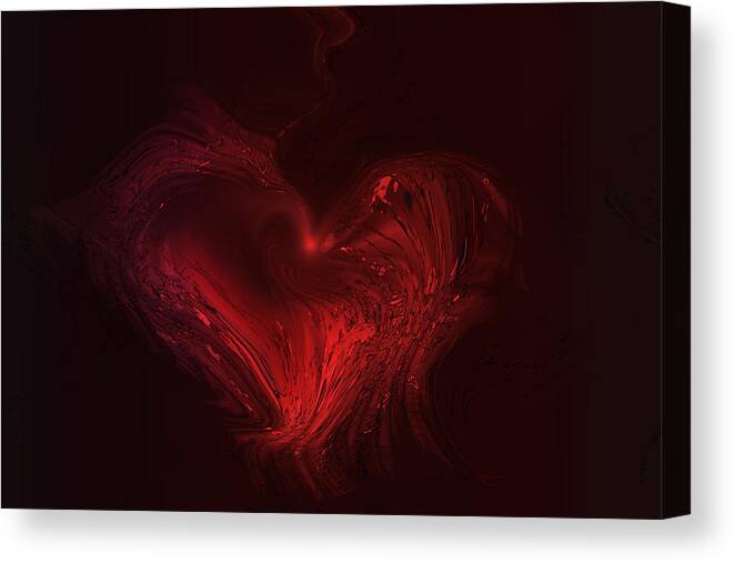 Heart Canvas Print featuring the digital art Deep Hearted by Linda Sannuti