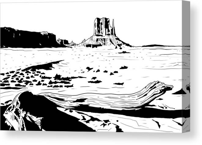 Desert Canvas Print featuring the drawing Desert by Giuseppe Cristiano