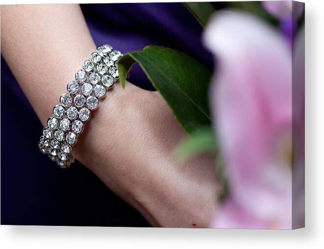 Diamonte Canvas Print featuring the photograph Diamonte Bracelet by Carole Hinding