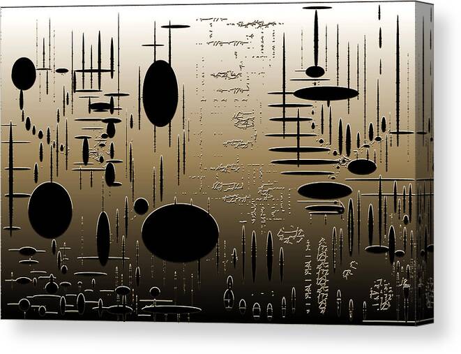 Floatation Canvas Print featuring the digital art Digital Dimensions in Brown Series Image 2 by Marie Jamieson