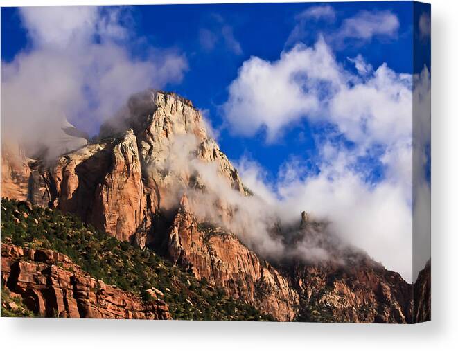 Zion National Park Canvas Print featuring the photograph Early Morning Zion National Park by Tom and Pat Cory