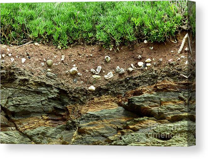 Earth Layers Canvas Print featuring the photograph Earth cross section by Simon Bratt