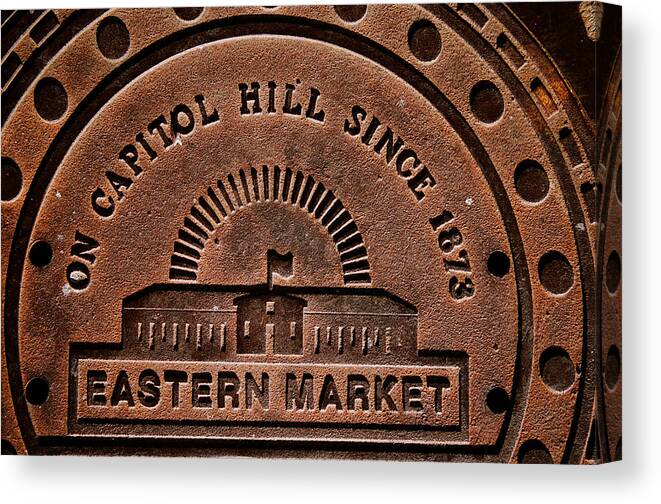 Eastern Market Plate Canvas Print featuring the photograph Eastern Market by Claude Taylor