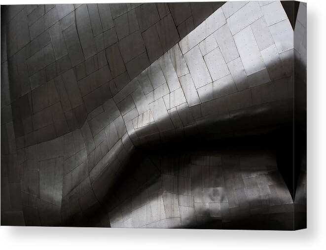 Seattle Center Canvas Print featuring the photograph EMP Foil by Lorraine Devon Wilke