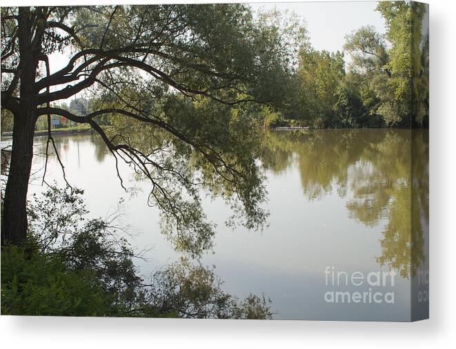 Erie Canal Canvas Print featuring the photograph Erie Canal Turning Basin by William Norton