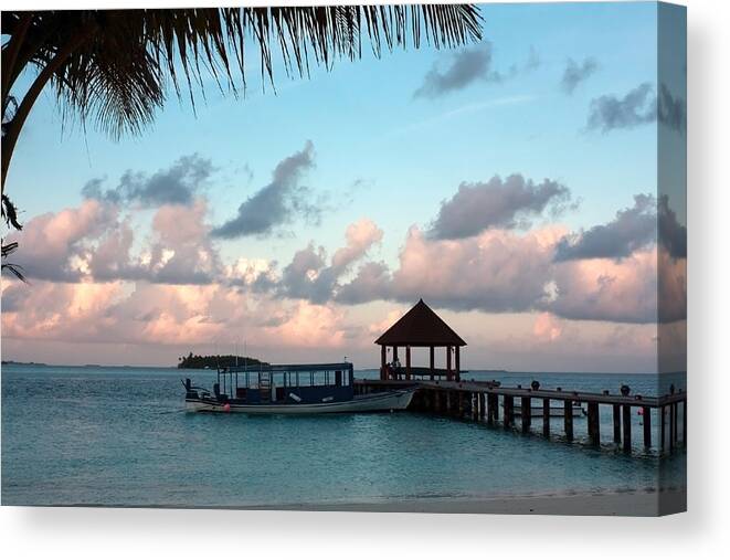 Sunset Canvas Print featuring the photograph Evening Clouds by Shirley Mitchell