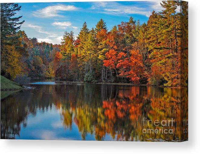 Foliage Canvas Print featuring the photograph Fall Reflection by Ronald Lutz