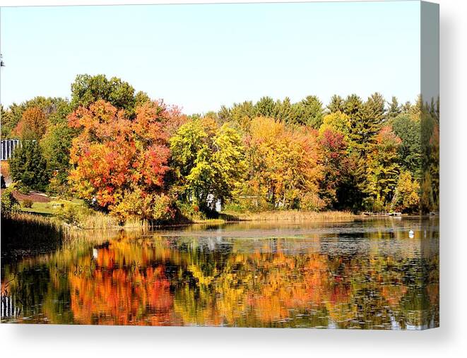 Trees Canvas Print featuring the photograph Fall Reflections by Charlene Reinauer