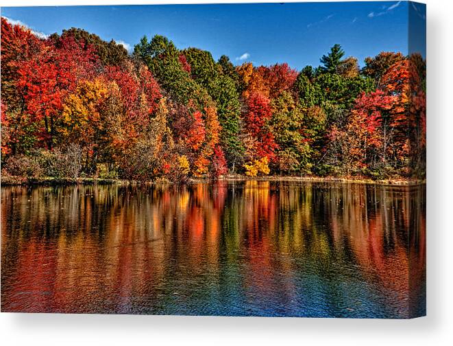 Landscapes Canvas Print featuring the photograph Fall Reflections by Fred LeBlanc