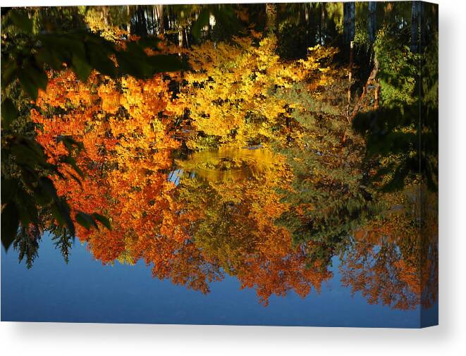 Usa Canvas Print featuring the photograph Fall Reflectionsin Michigan by LeeAnn McLaneGoetz McLaneGoetzStudioLLCcom