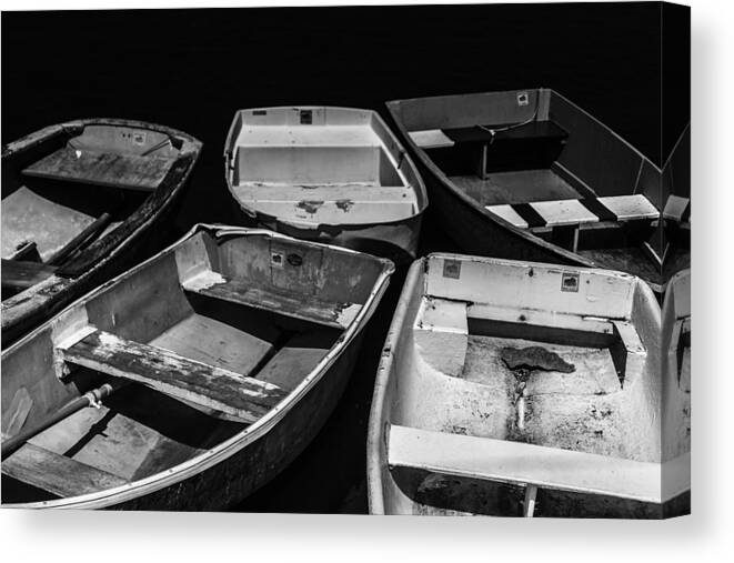 Dinghy Canvas Print featuring the photograph Five Dinghies by Kate Hannon
