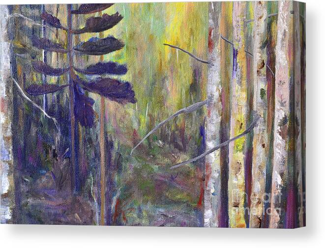 Woods Canvas Print featuring the painting Forest Wonders by Claire Bull
