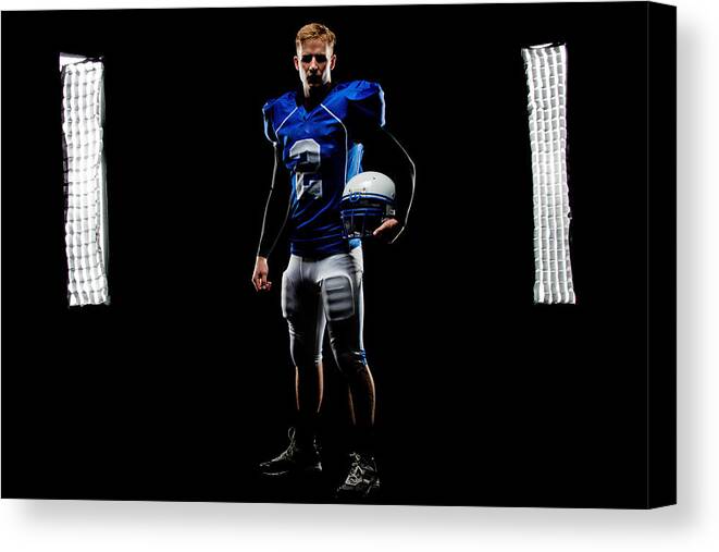 Football Canvas Print featuring the photograph Friday night lights by Jim Boardman