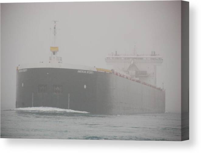 Freighter Canvas Print featuring the photograph Frieghter close up by Randy J Heath