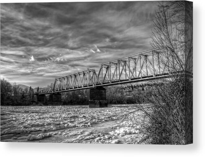 Hdr Canvas Print featuring the photograph Frozen Tracks by Brad Granger