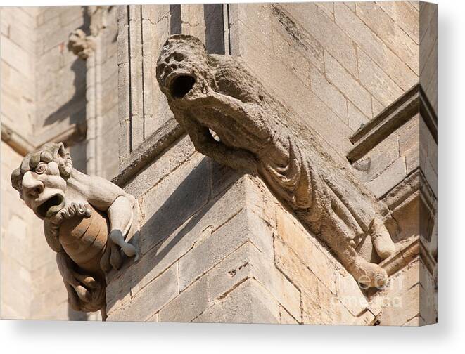 2 Canvas Print featuring the photograph Gargoyles on Ely Cathedral by Andrew Michael