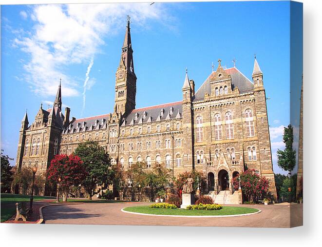 George Town University Canvas Print featuring the photograph Georgetown University by Claude Taylor