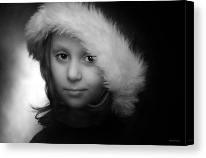 Portrait Canvas Print featuring the photograph Girl With Hat by Ron Jones