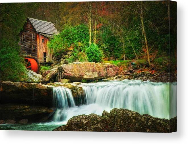 Park Trees Canvas Print featuring the photograph Glade Creek Mill 2 by Mary Timman