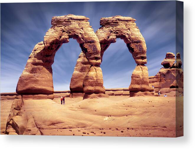 Double Arch Canvas Print featuring the photograph Golden Arches? by Mike McGlothlen