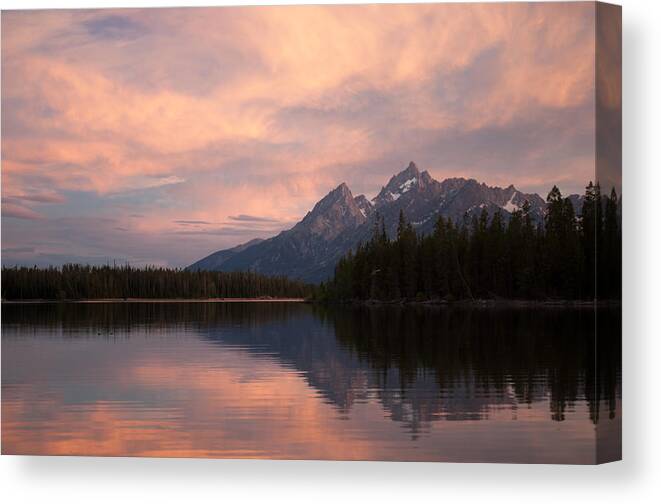 Grand Teton Canvas Print featuring the photograph Grand Teton Sunset by Bruce Gourley