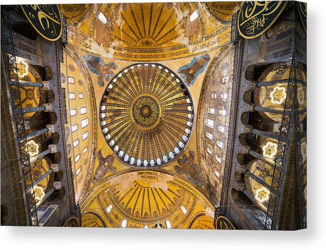 Hagia Canvas Print featuring the photograph Hagia Sophia Ceiling by Artur Bogacki