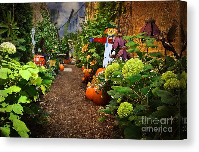Halloween Alley Canvas Print featuring the photograph Halloween Alley by Mary Machare