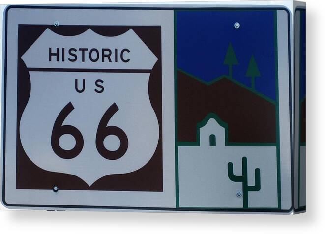 Route 66 Canvas Print featuring the photograph Historic US 66 by Dany Lison