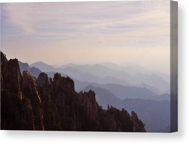 China Canvas Print featuring the photograph Huangshan Sunset by Jason Chu
