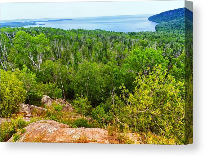 Lake Canvas Print featuring the photograph Hwy 61 Scenic Overlook by Linda Tiepelman