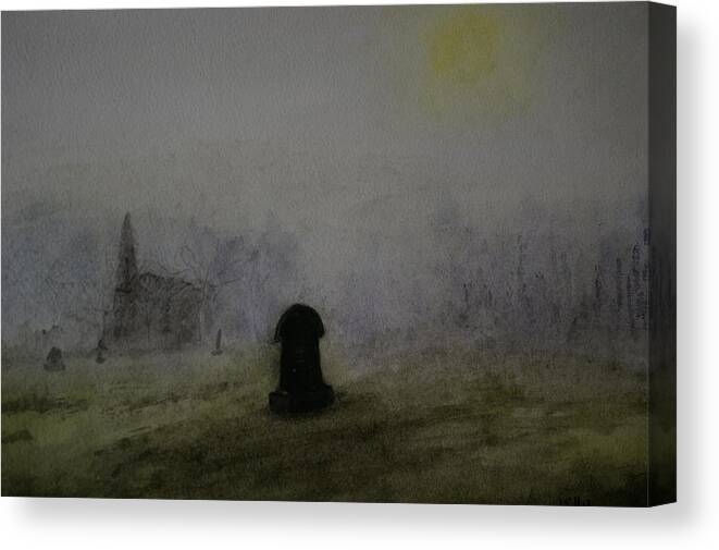 Cemetry Canvas Print featuring the painting In Loving Memory by Veron Miller