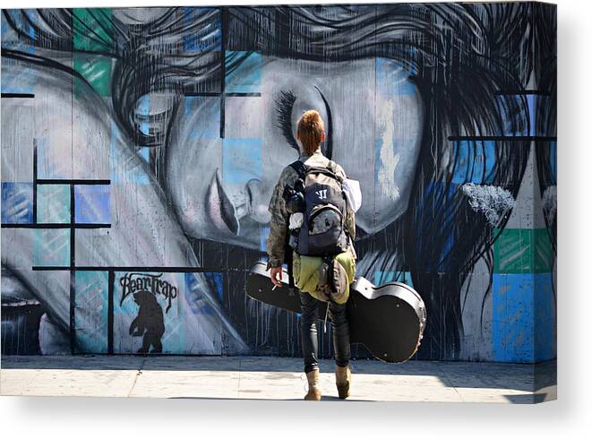 Graffiti Canvas Print featuring the photograph Infatuation by Fraida Gutovich