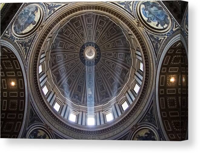 Rome Canvas Print featuring the photograph Inside St. Peter's Basicilia by Roger Mullenhour