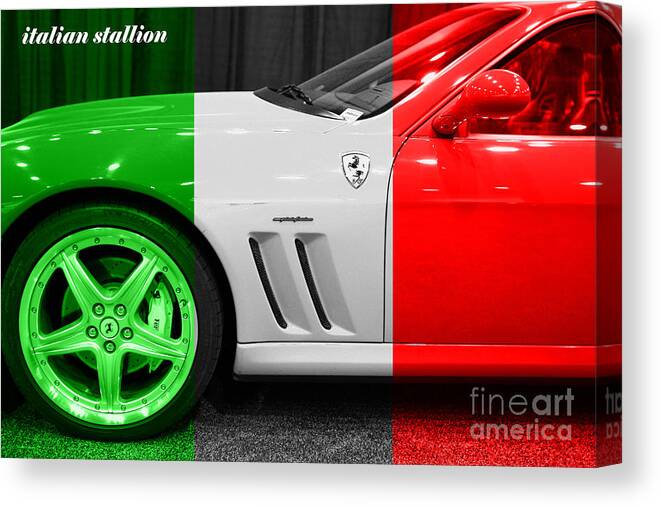 Italian Stallion Canvas Print featuring the photograph Italian Stallion . 2003 Ferrari 575M by Wingsdomain Art and Photography