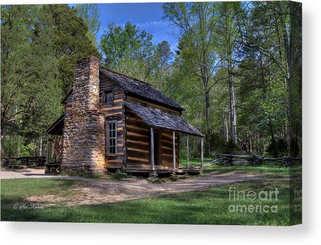 John Oliver Cabin Canvas Print featuring the photograph John Oliver Cabin by Sue Karski