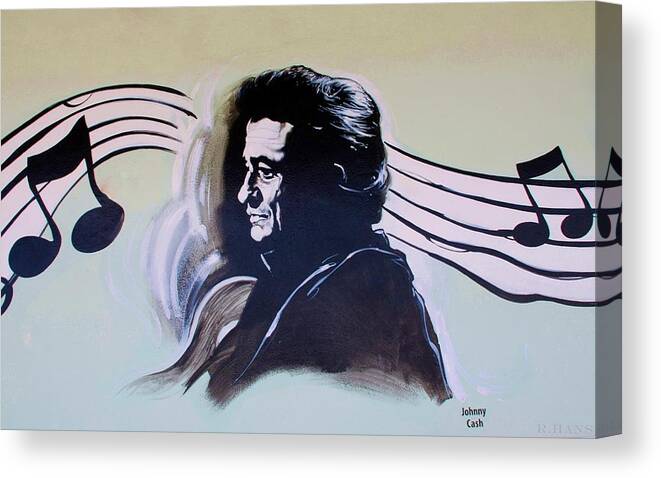 Johnny Cash Canvas Print featuring the photograph Johnny Cash by Rob Hans