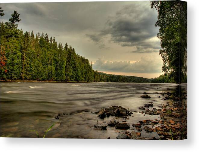 Green Mantle Canvas Print featuring the photograph Kaministiquia River by Jakub Sisak