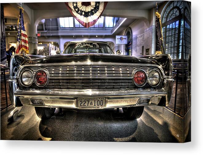  Canvas Print featuring the photograph Kennedy Limo by Nicholas Grunas