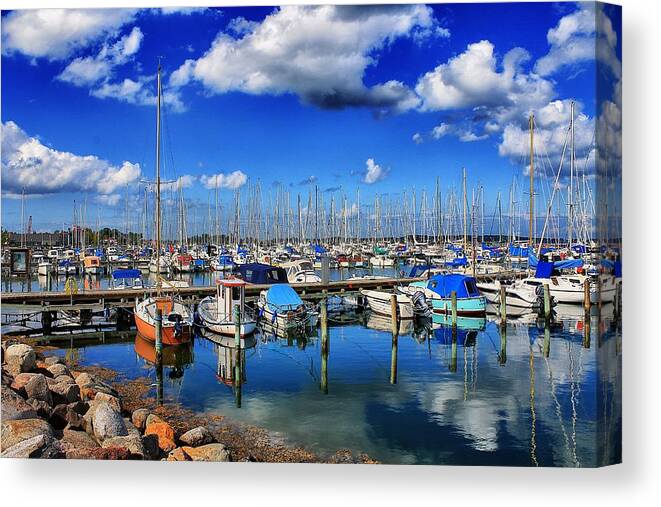 Denmark Canvas Print featuring the photograph Kerteminde Marina by Ingrid Dendievel