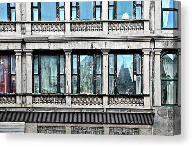 Windows Canvas Print featuring the photograph Le Balcon by Burney Lieberman