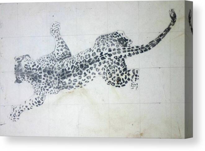 Big Cat Leopard Canvas Print featuring the painting Leopard by Tom Smith