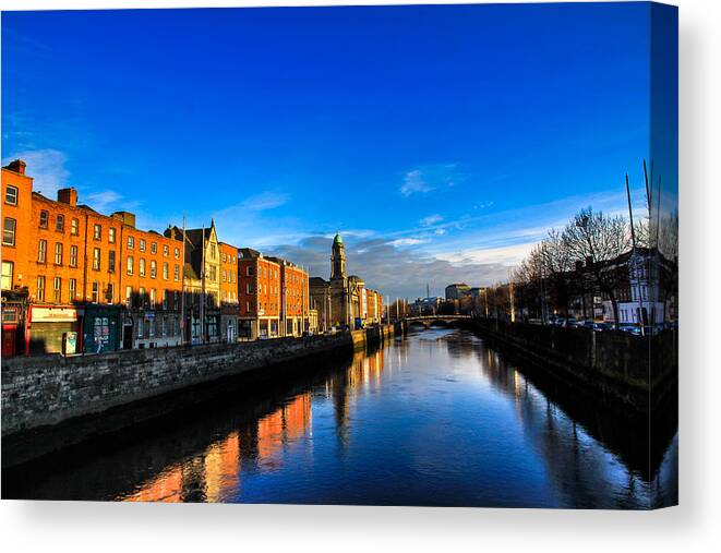 River Canvas Print featuring the photograph Liffey River by Justin Albrecht