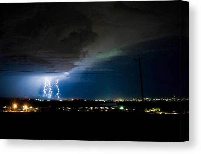 Lightning Canvas Print featuring the photograph Lightning by Greg Wyatt
