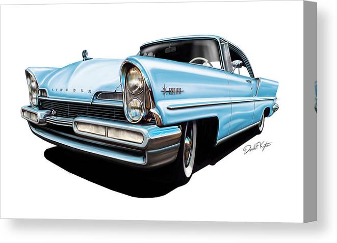 Lincoln Premier Canvas Print featuring the painting Lincoln Premier in Baby Blue by David Kyte