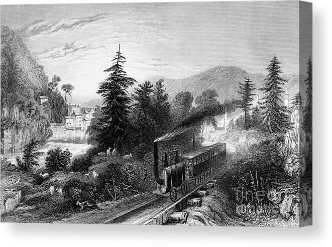1839 Canvas Print featuring the photograph Little Falls: Railroad by Granger