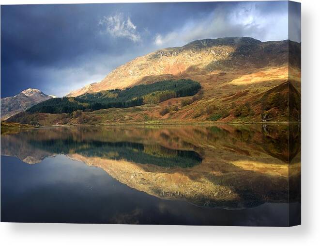 Beauty In Nature Canvas Print featuring the photograph Loch Lobhair, Scotland by John Short