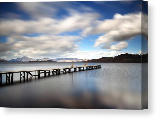 Jetty Canvas Print featuring the photograph Loch Lomond jetty by Grant Glendinning