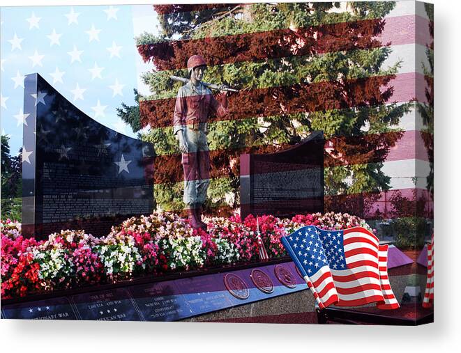 Beautiful Canvas Print featuring the photograph Lone Soldier Memorial by Kay Novy