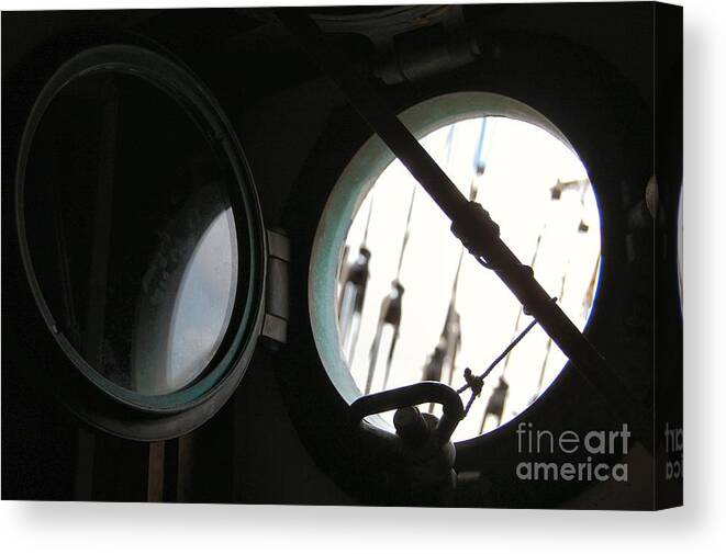 Porthole Canvas Print featuring the photograph Looking Oceanside by Anjanette Douglas