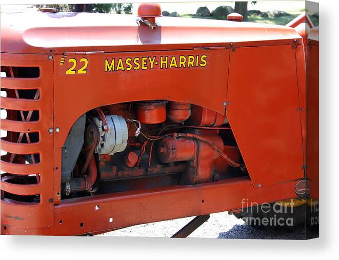 Massey Harris Canvas Print featuring the photograph Massey Harris Details by Christiane Schulze Art And Photography